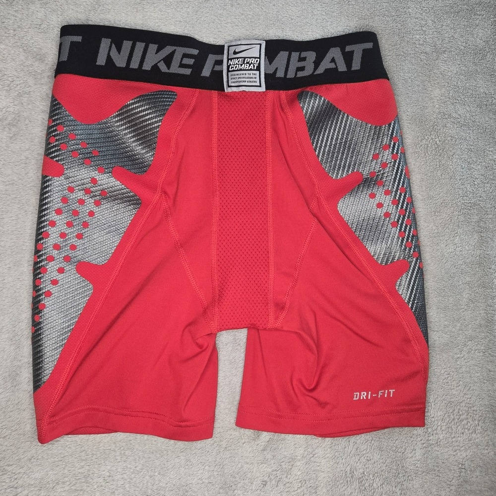 Nike Pro Combat Compression Shorts Mens Small Red Athletic Training Base Layer